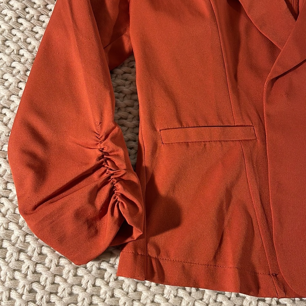 VINTAGE ORANGE RUST BLAZER - Picture 3 of 5
